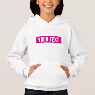 White Viva Magenta Customize Name Text Girls