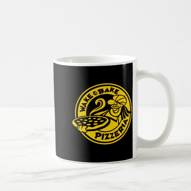 White Wake Bake Zza Logo  Coffee Mug (Right)