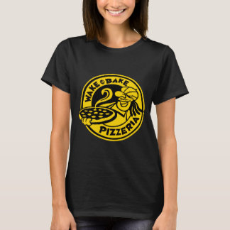 White Wake Bake Zza Logo  T-Shirt
