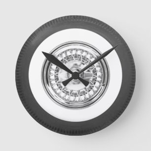White wall tire round clock