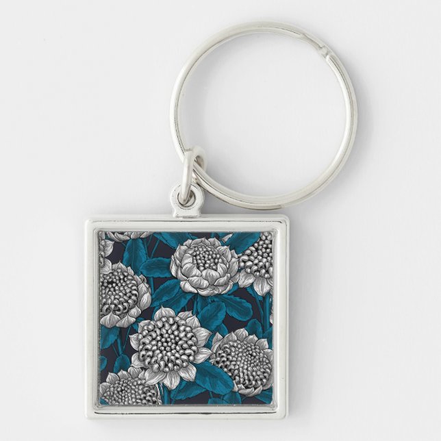 White waratah flowers keychain (Front)