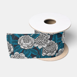 White waratah flowers satin ribbon