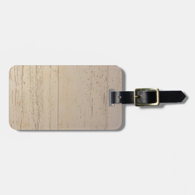 White Washed Textured Wood Grain Luggage Tag (Front Horizontal)