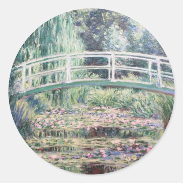 White Water Lilies | Claude Monet Classic Round Sticker (Front)