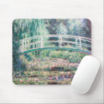White Water Lilies | Claude Monet Mouse Pad<br><div class="desc">White Water Lilies (1899) by French Impressionist artist Claude Monet. Original fine art painting is an oil on canvas of a garden with water lilies under the Japanese footbridge. 

Use the design tools to add custom text or personalize the image.</div>