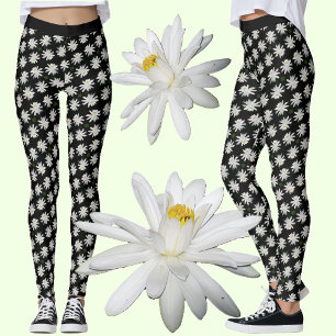 White Water Lilies - Floral Leggings