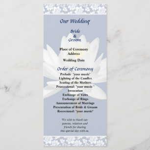 White Water Lilies in Sunshine Wedding Program
