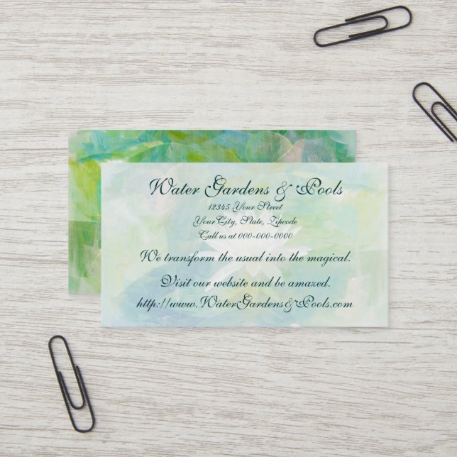 White Water Lily Business Card (Front/Back In Situ)