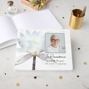 White Water Lily Celebration of Life Funeral Guest Book