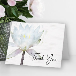 White Water Lily Funeral Sympathy Thank You Card