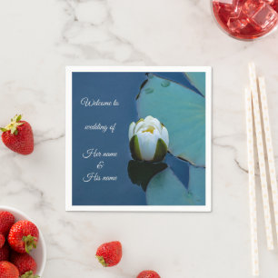 White water lily in the pond, nature photography napkin