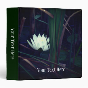 White Water Lily Lotus Blossom Floral Personalized Binder