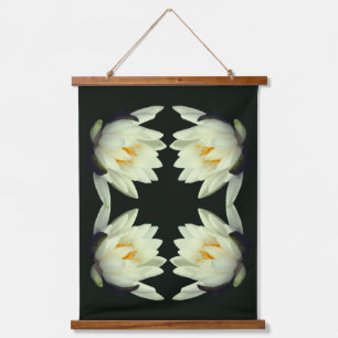 White Water Lily Lotus Flower Abstract Hanging Tapestry