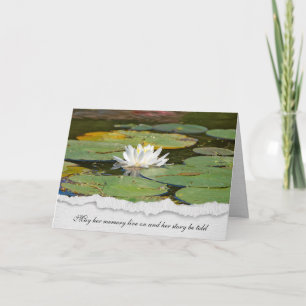 white water lily sympathy card