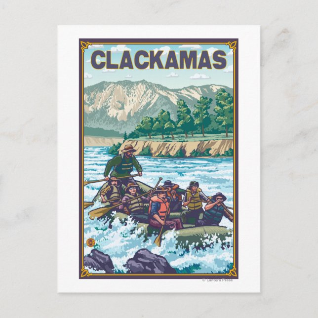 White Water Rafting - Clackamas, Oregon Postcard (Front)