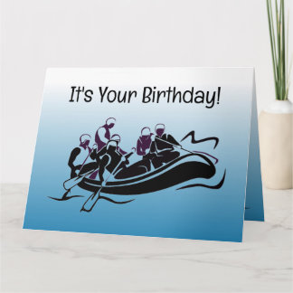 White Water Rafting Design Birthday Card