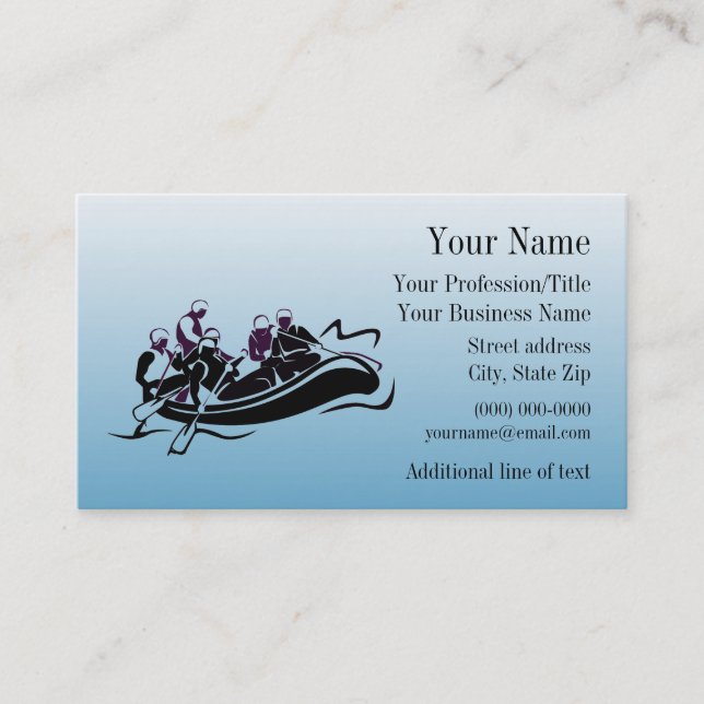 White Water Rafting Design Business Card (Front)
