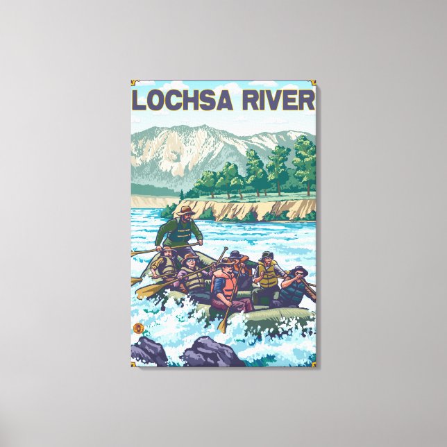 White Water Rafting - Lochsa River, Idaho Canvas Print (Front)