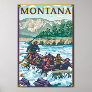 White Water Rafting - Montana Poster