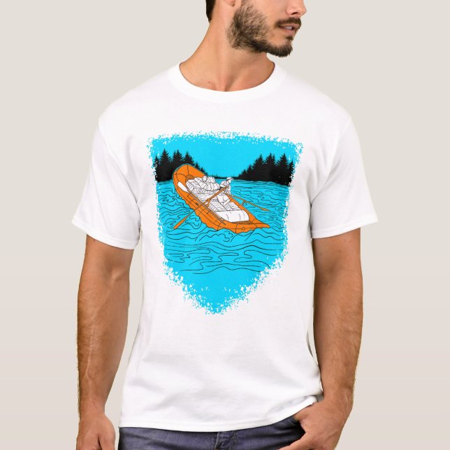 White Water Rafting Oar Rafter T-Shirt (Front)