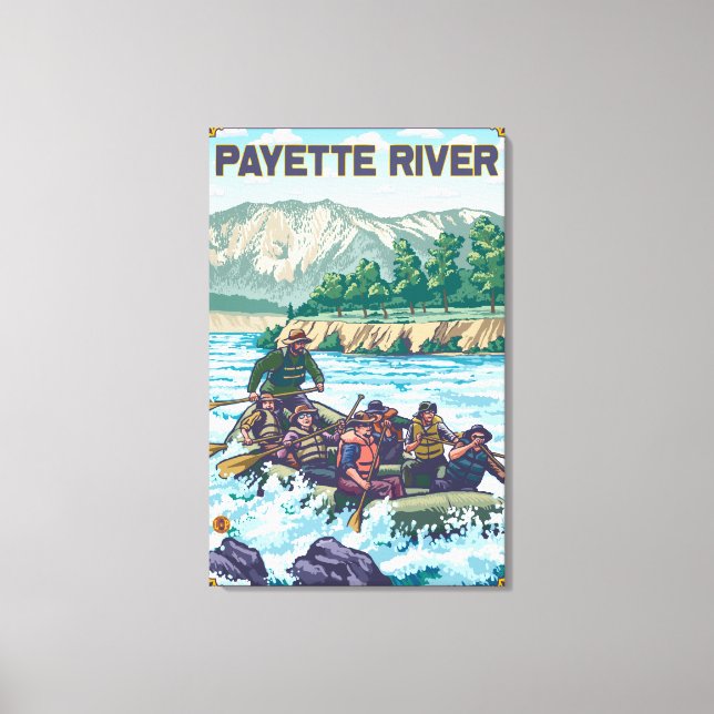 White Water Rafting - Payette River, Idaho Canvas Print (Front)