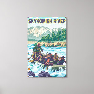 White Water Rafting - Skykomish River, Washingto Canvas Print