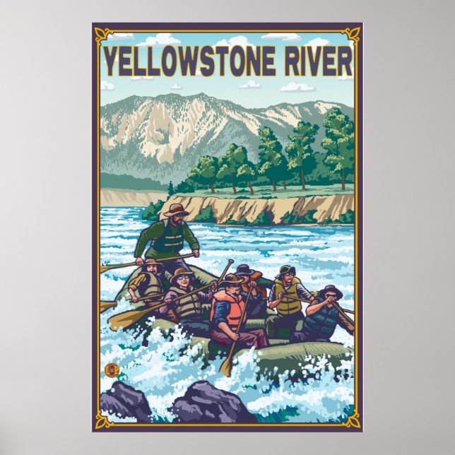 White Water Rafting - Yellowstone River, Montana Poster (Front)