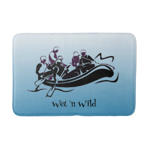 White Water River Rafting Design Bath Mat