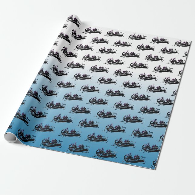 White Water River Rafting Wrapping Paper (Unrolled)
