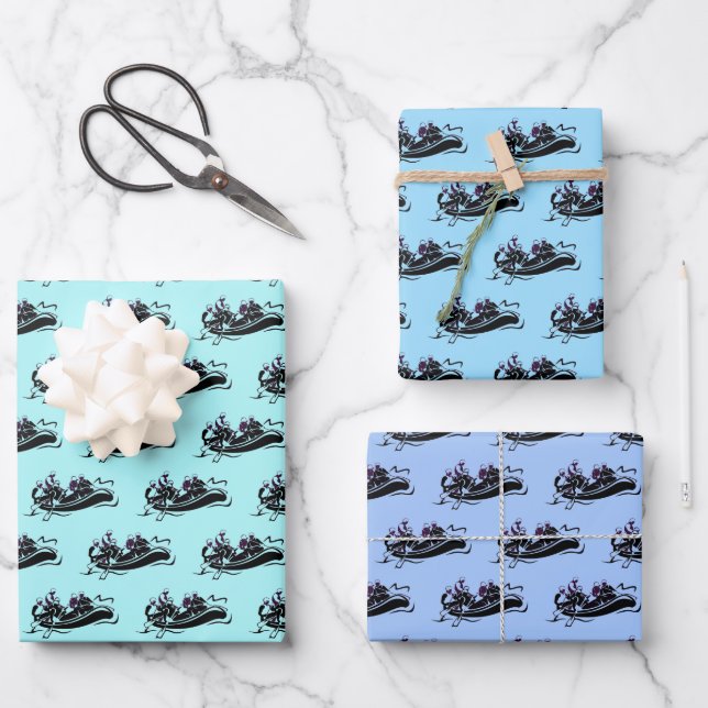 White Water River Rafting Wrapping Paper Sheet (Front)