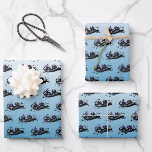 White Water River Rafting Wrapping Paper Sheet