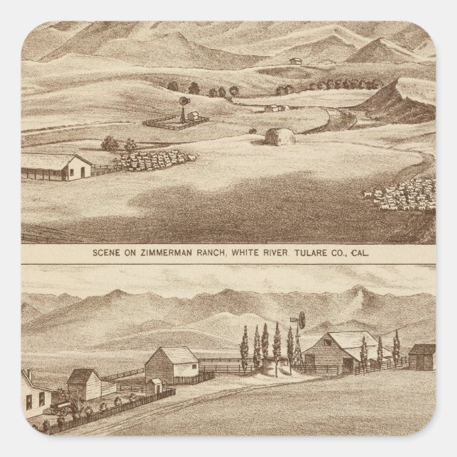 White Water, Saucelito ranches Square Sticker (Front)