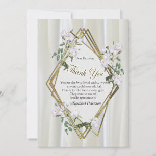 White Watercolour Roses painted on Champagne Silk