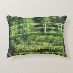 White Waterlilies by Claude Monet, Vintage Art Decorative Pillow