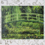 White Waterlilies by Claude Monet, Vintage Art Jigsaw Puzzle<br><div class="desc">White Waterlilies (1899) by Claude Monet is a vintage impressionist fine art floral nature painting. It is one of many variations of the water lilies and Japanese footbridge paintings that Monet painted in his spring season flower garden in Giverny, France. A pedestrian bridge over a pond in green tones. About...</div>