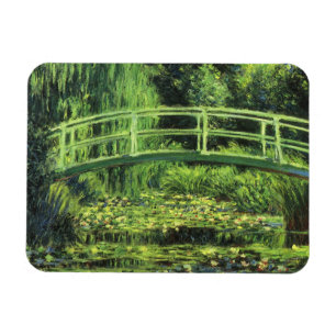 White Waterlilies by Claude Monet, Vintage Art Magnet