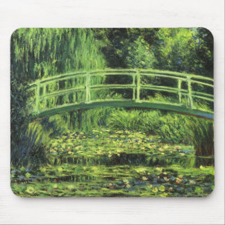 White Waterlilies by Claude Monet, Vintage Art Mouse Pad