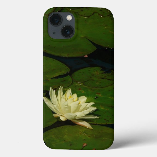 White Waterlily I Peaceful Floral Photography Case-Mate iPhone Case (Back)