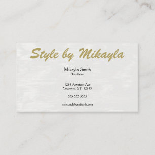 White Wave Gold on Gray Stylist Fashion Adaptable Business Card