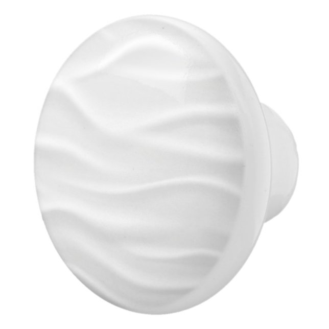 White wave print round custom ceramic knob /pull (Right)