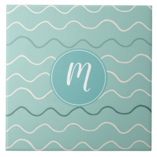 White Waves Pattern Tile