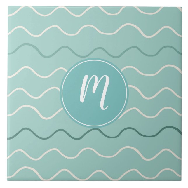 White Waves Pattern Tile (Front)