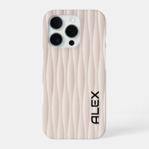 White Wavey Pattern – Minimalist Abstract Design iPhone 16 Pro Case