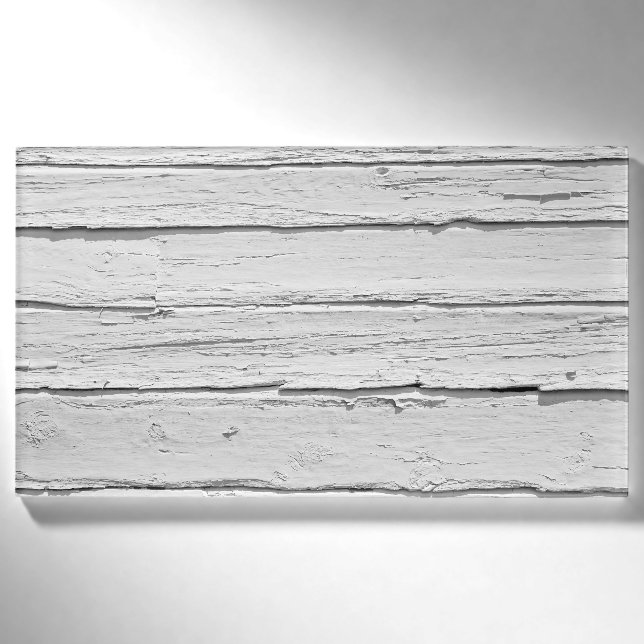 White Weathered Wood Name Tag (Front)