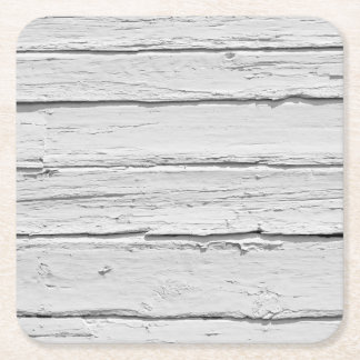 White Weathered Wood Square Paper Coaster