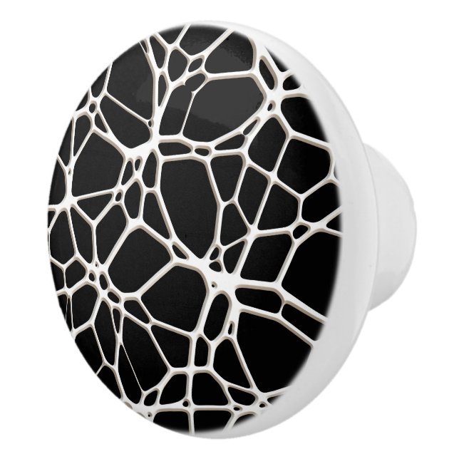 White Web Texture + your bachgr. & ideas Ceramic Knob (Right)
