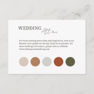 White   Wedding Attire Dress Code Enclosure Card