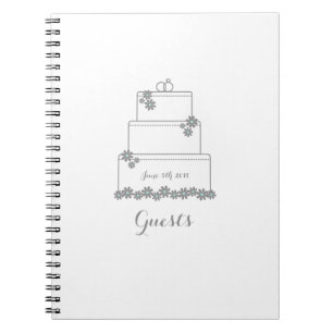White Wedding Cake Guest Book