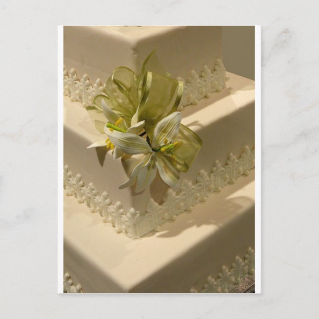 White Wedding Cake Postcard (Front)
