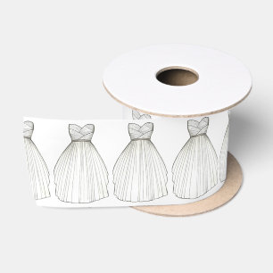 White Wedding Dress Bride Bridal Gown Ribbon Satin Ribbon